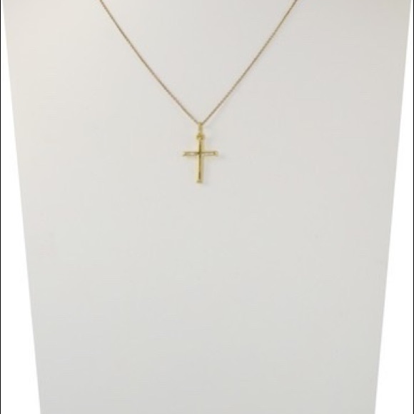 Savvy Cie 18K Yellow Gold Vermeil Cross Necklace - Picture 2 of 5